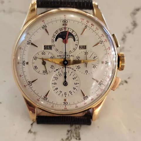 Universal Genève Compax 12296 37mm Rose gold White 15