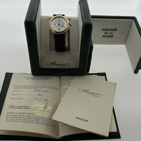 Breguet Marine 3460 36mm Yellow gold Silver 8