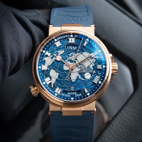 Breguet Marine 5557br/ys/5wv 43.9mm Rose gold Blue