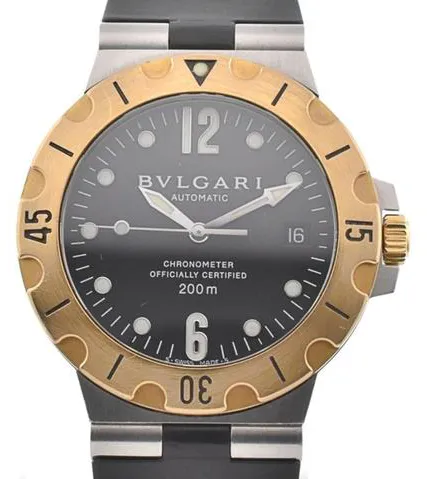 Bulgari Diagono SD38SG 38mm Yellow gold and Stainless steel Black