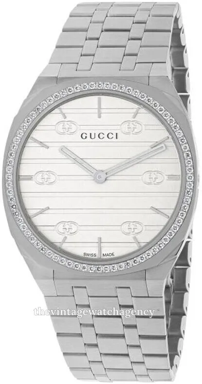 Gucci 25H YA163401 34mm Stainless steel White