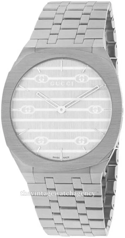 Gucci 25H YA163402 34mm Stainless steel White