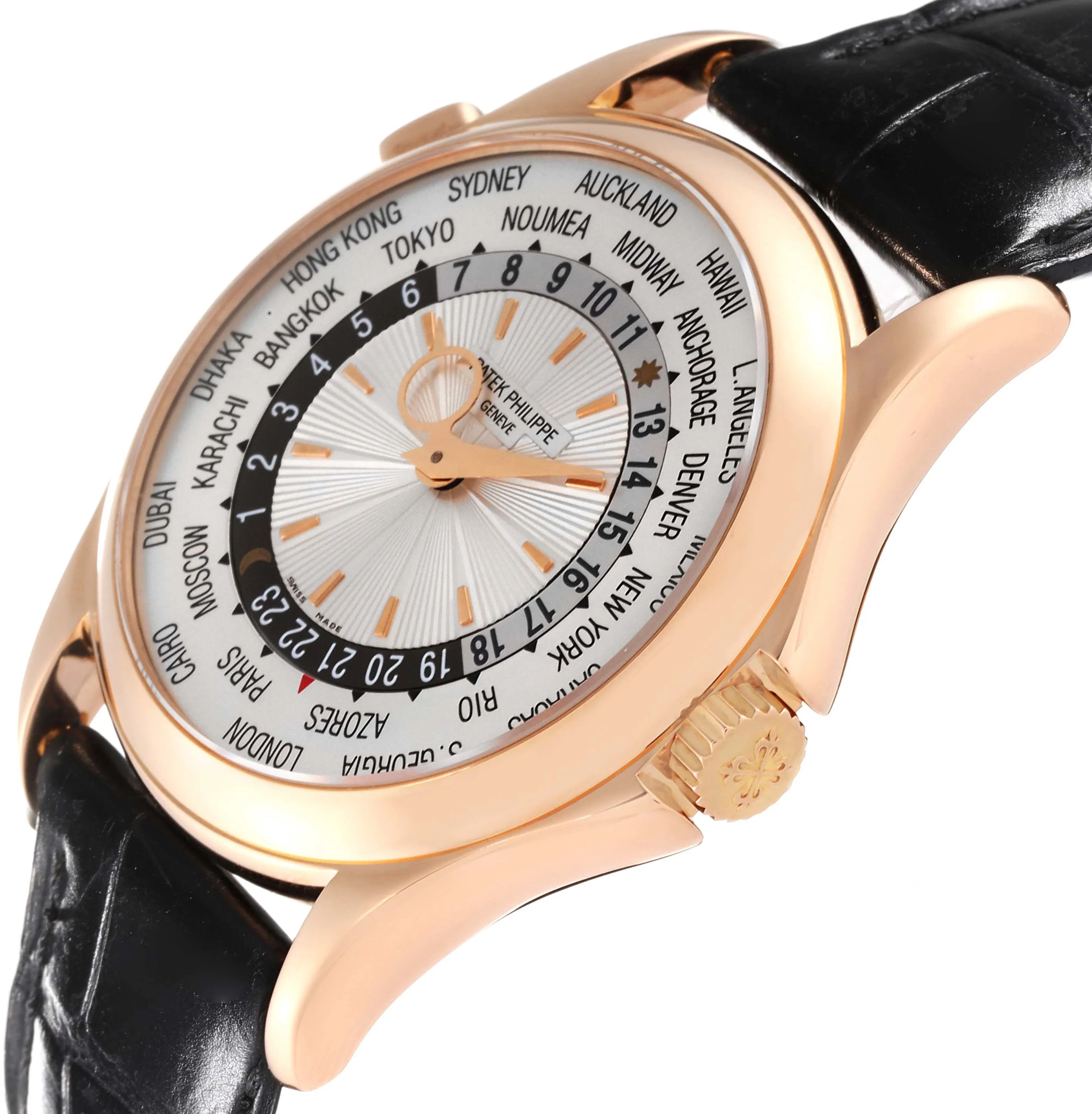 Patek Philippe World Time 5130R-001 39.5mm Rose gold and 18k rose gold Silver 4