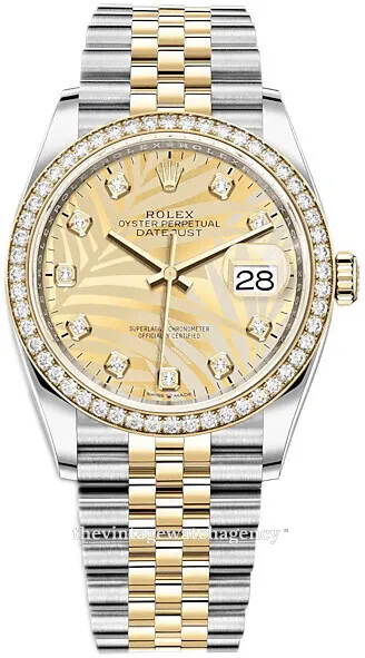 Rolex Datejust 126283RBR-0029 36mm Yellow gold and Oystersteel Champagne