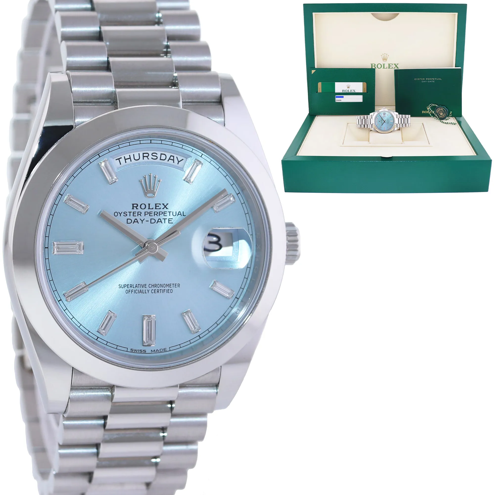 Rolex Day-Date 40 228206 40mm Platinum Blue