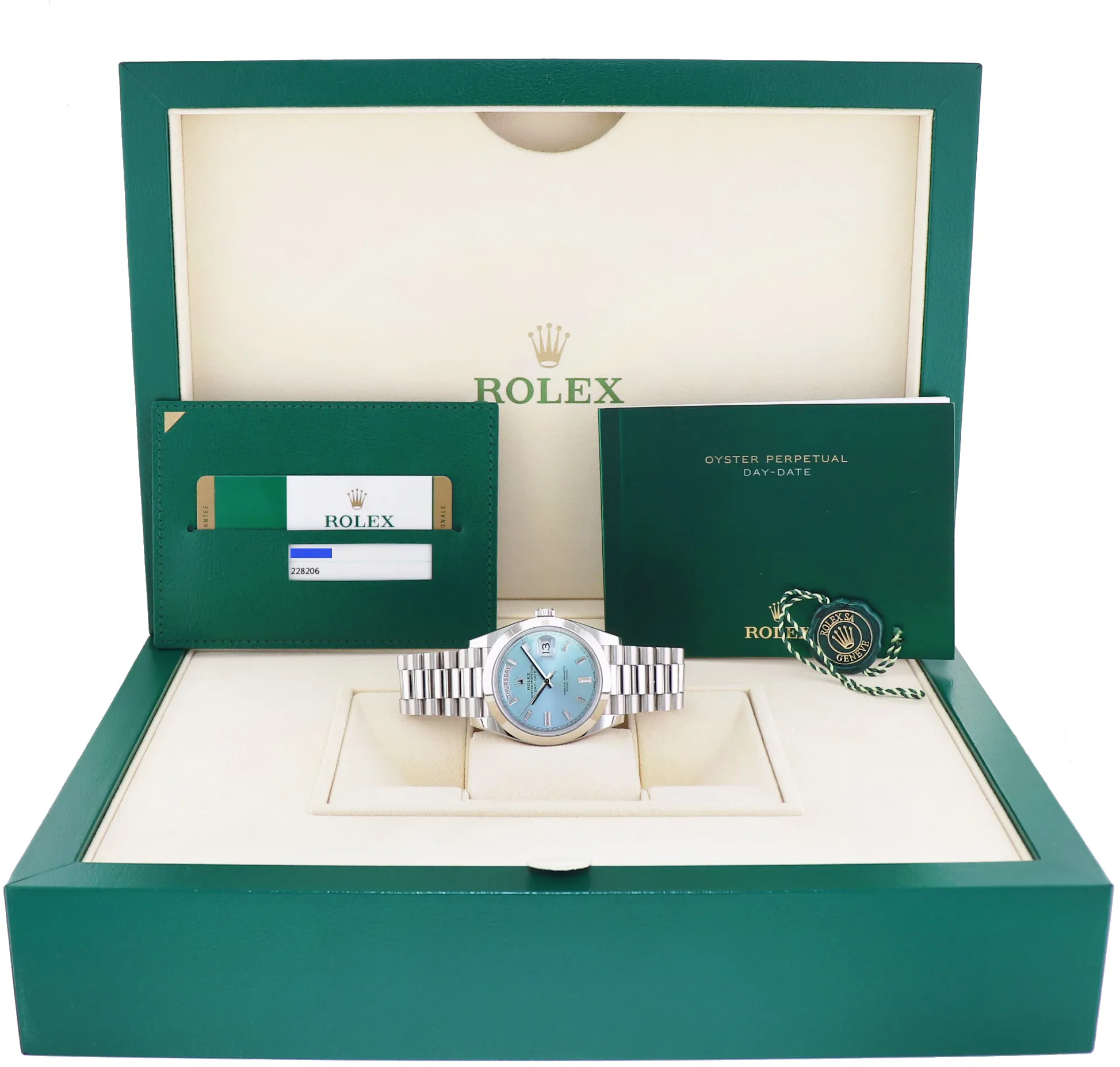 Rolex Day-Date 40 228206 40mm Platinum Blue 7