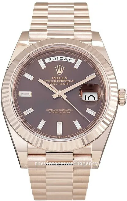 Rolex Day-Date 40 228235-0003 40mm Everose gold Brown