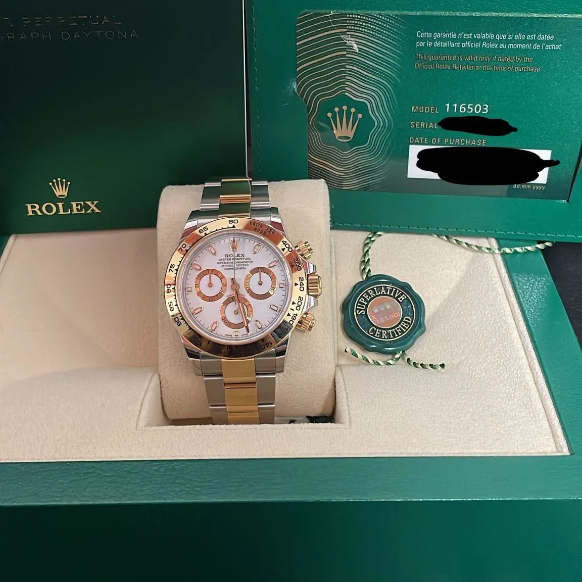 Rolex Daytona 116503-0001 40mm Yellow gold and Stainless steel White