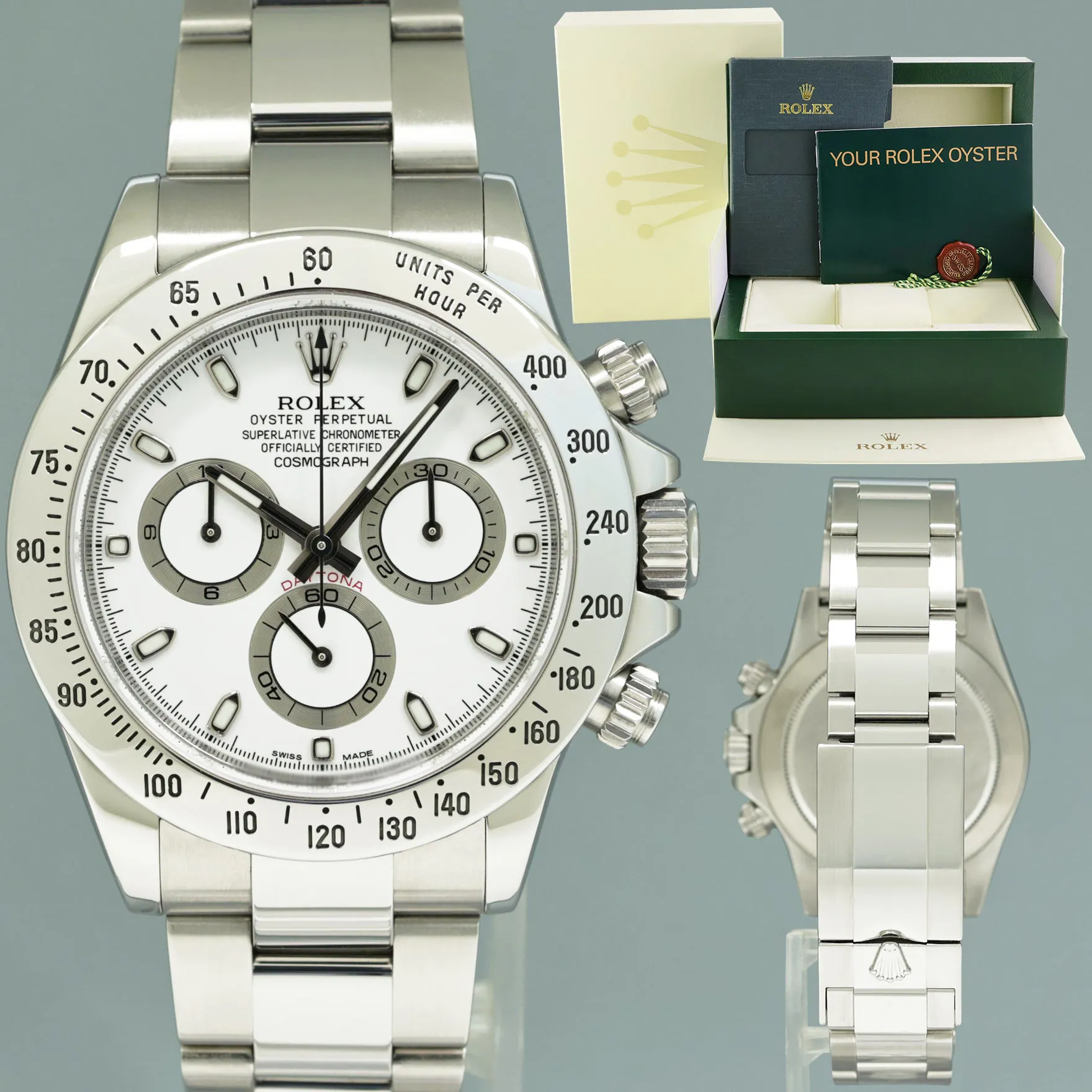 Rolex Daytona 116520 40mm Stainless steel White