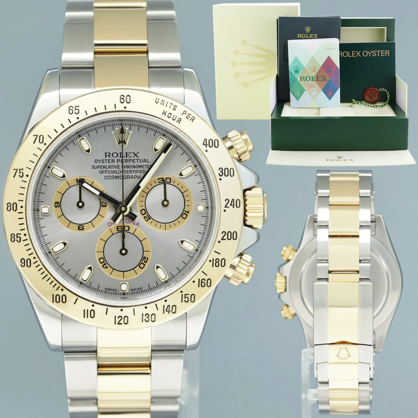 Rolex Daytona 116523 40mm Yellow gold and Stainless steel Gray