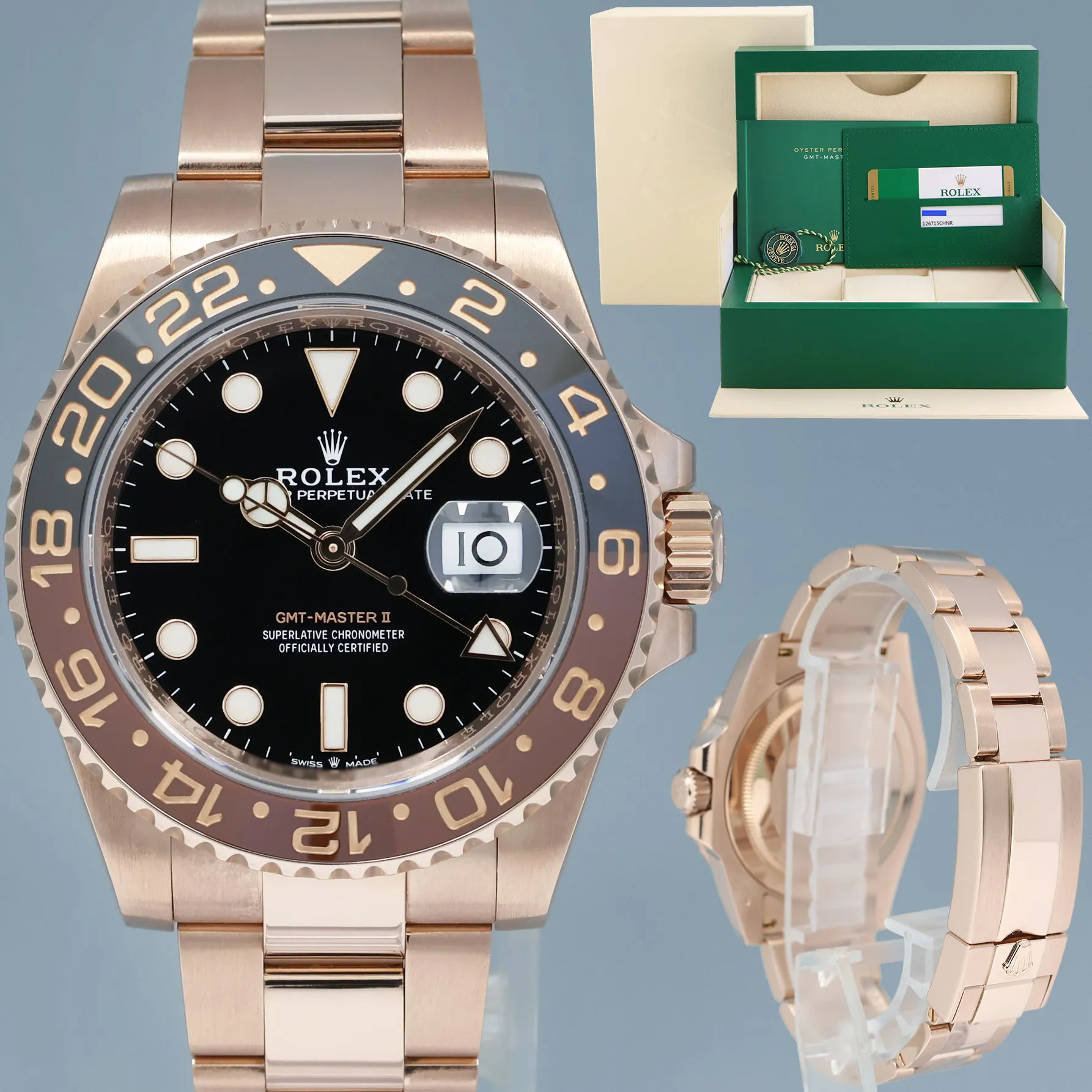 Rolex GMT-Master II 126715 40mm Everose gold Black