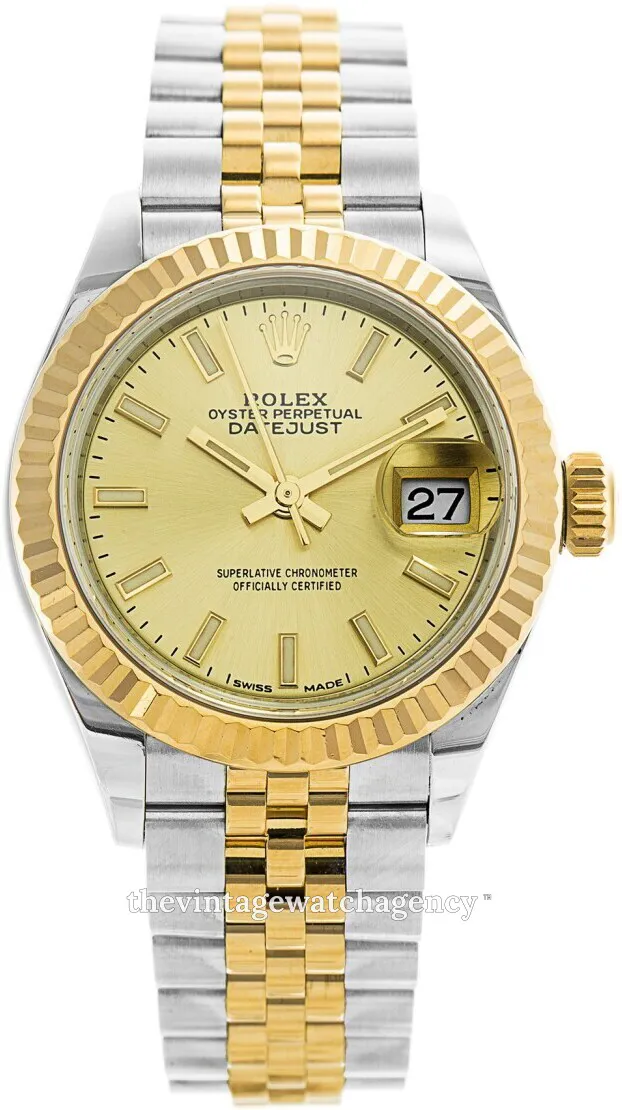 Rolex Lady-Datejust 279173-0001 28mm Yellow gold and Oystersteel Champagne