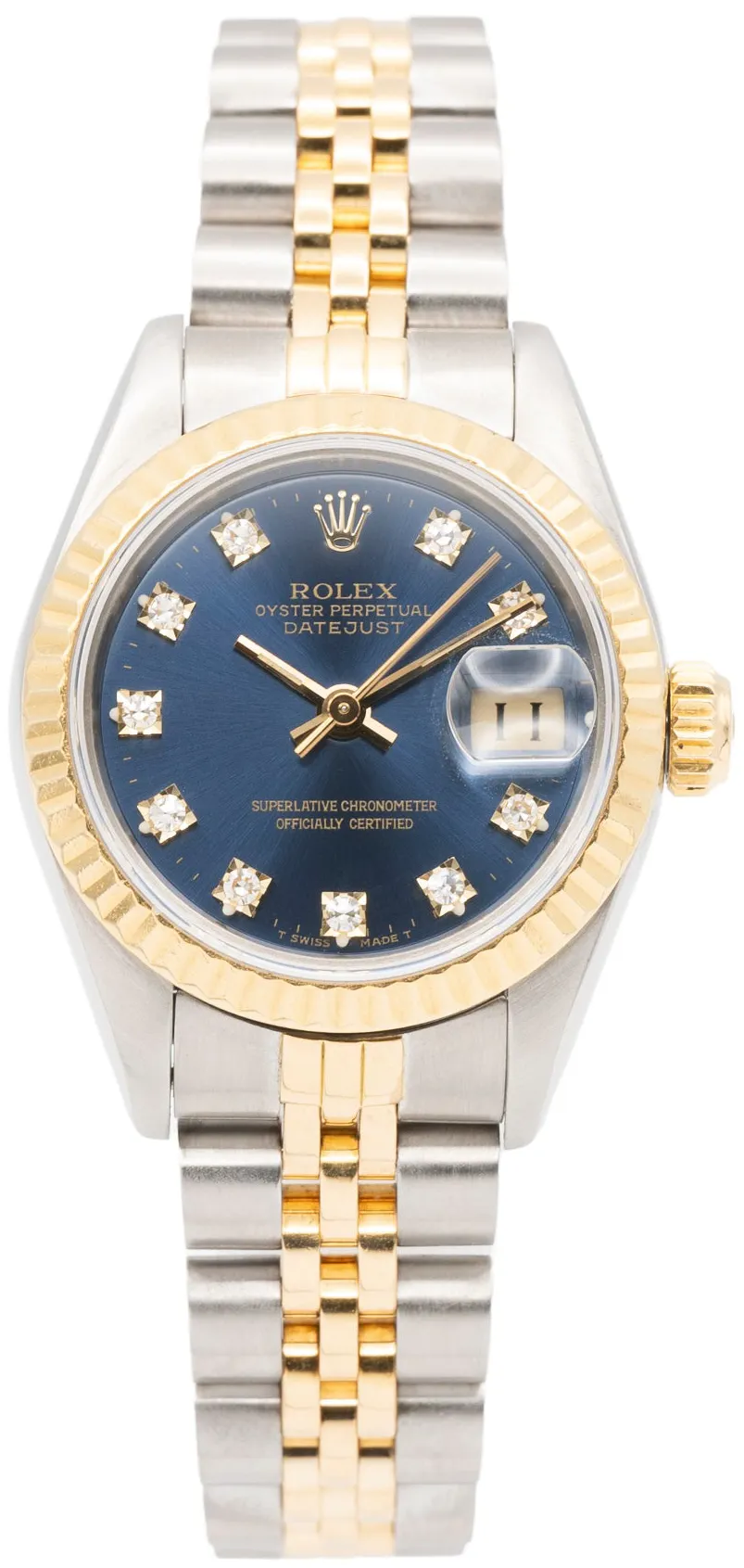 Rolex Lady-Datejust 69173 26mm Yellow gold and Stainless steel Blue