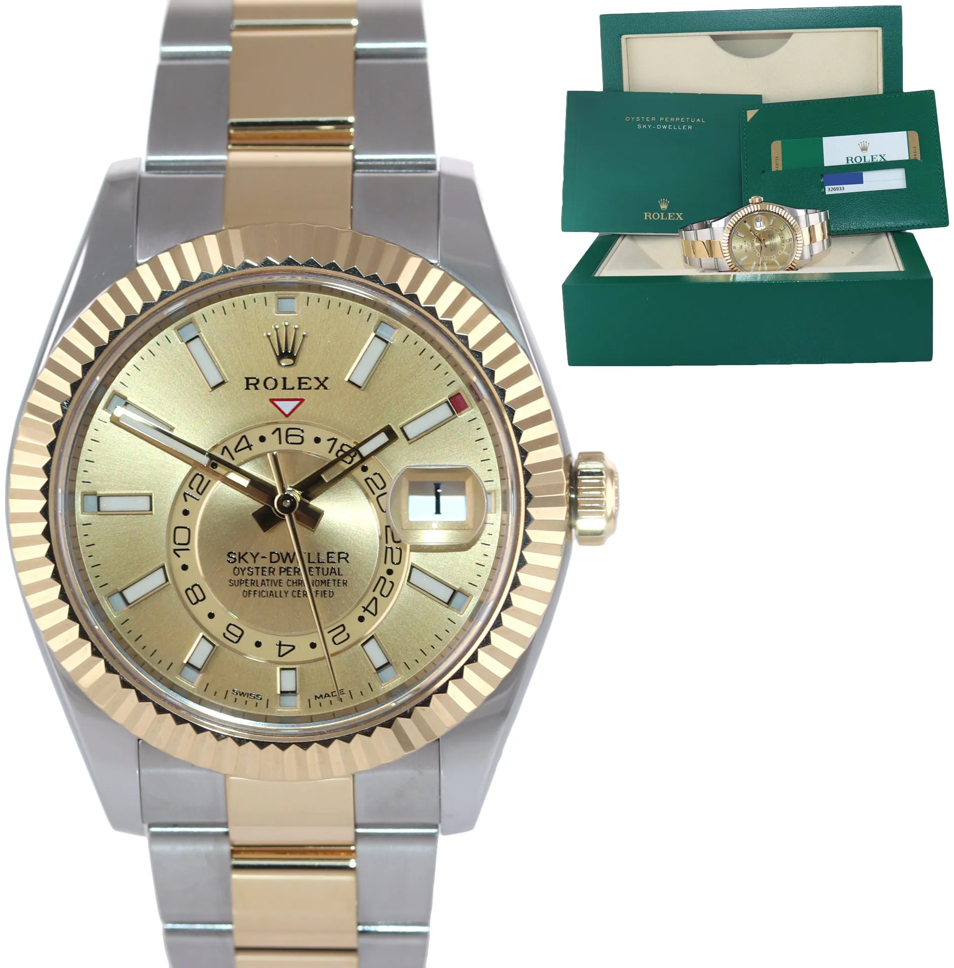 Rolex Sky-Dweller 326933 42mm Yellow gold and Stainless steel Champagne