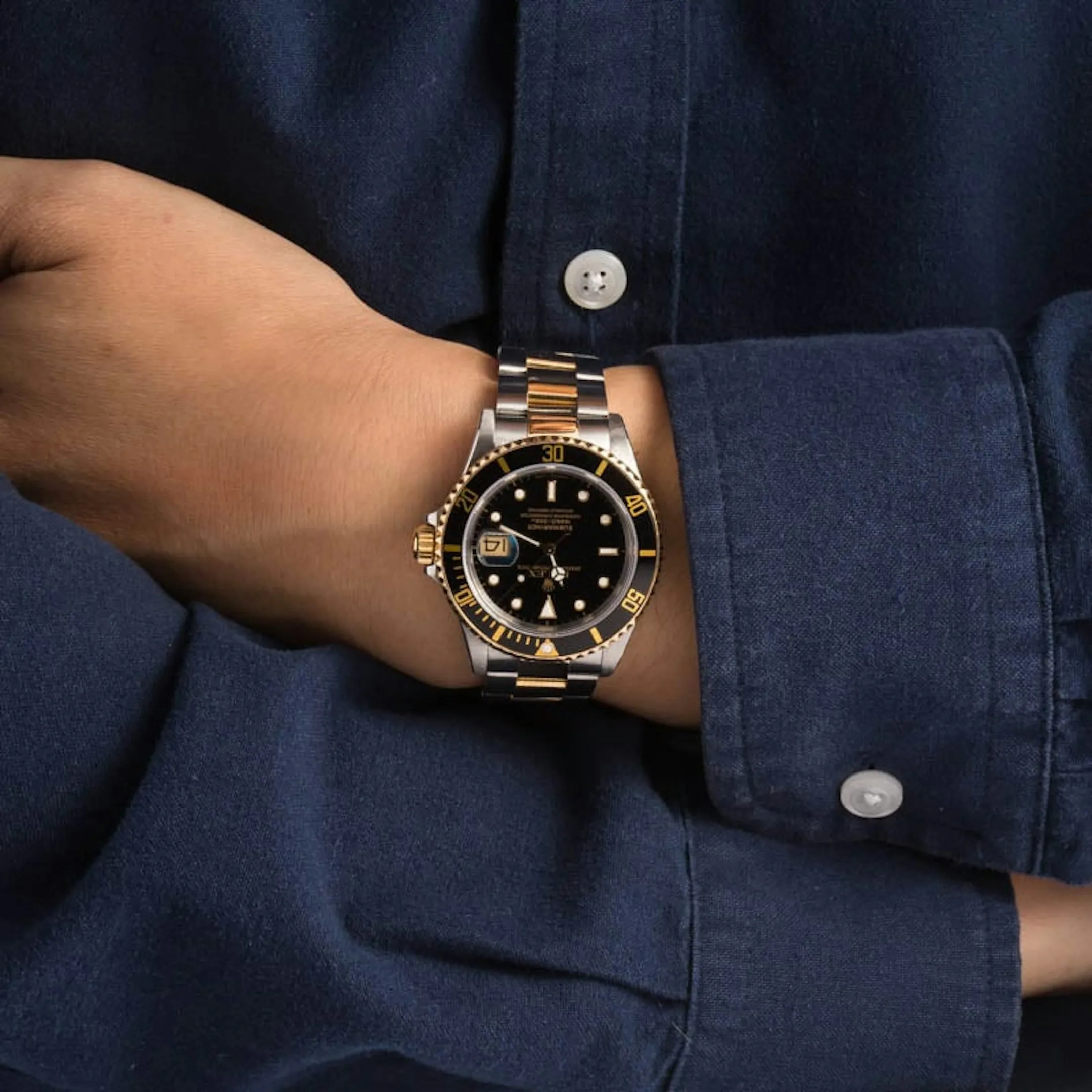 Rolex Submariner 16613 40mm Yellow gold and Stainless steel Black 1