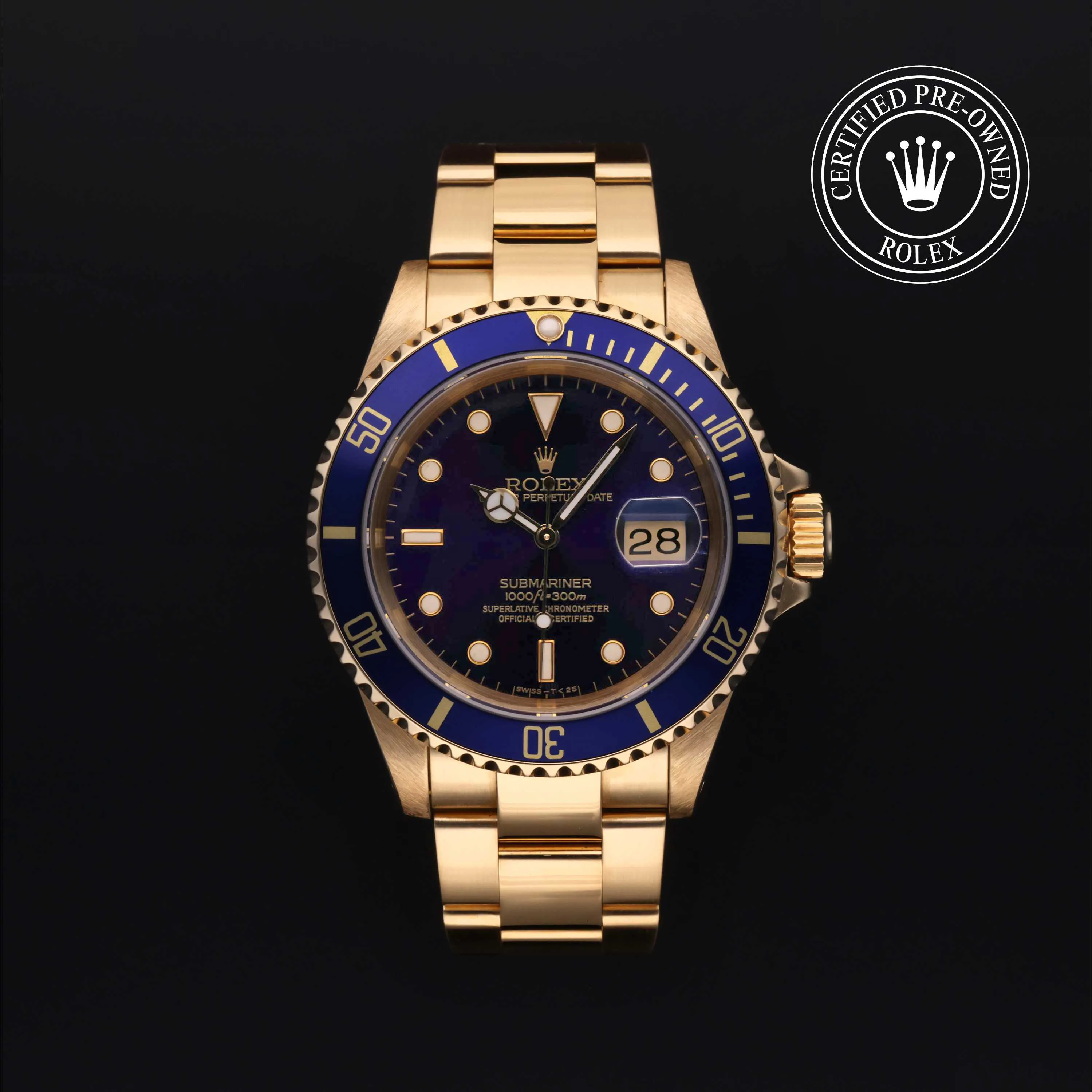 Rolex Submariner 16618 40mm Yellow gold Blue