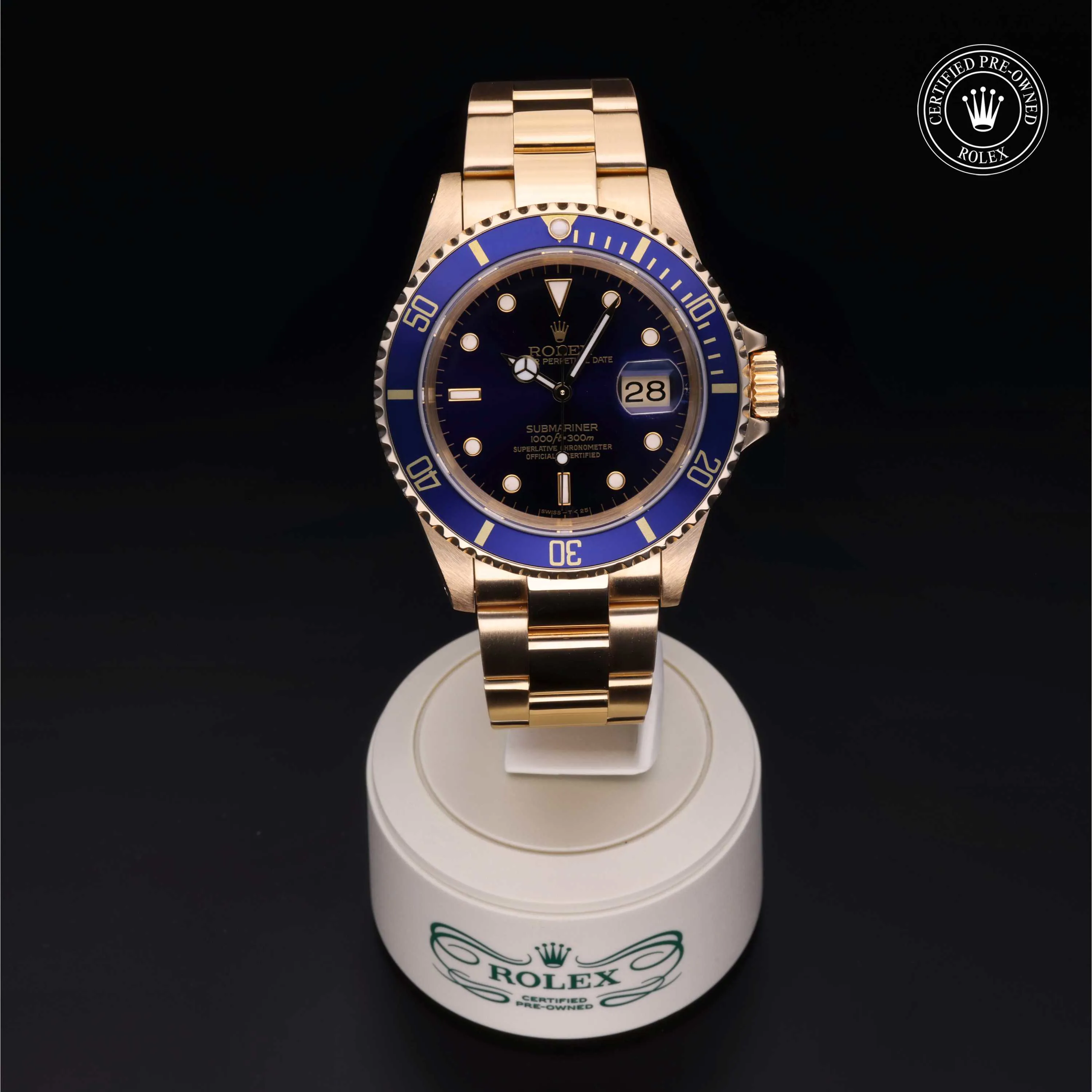 Rolex Submariner 16618 40mm Yellow gold Blue 1