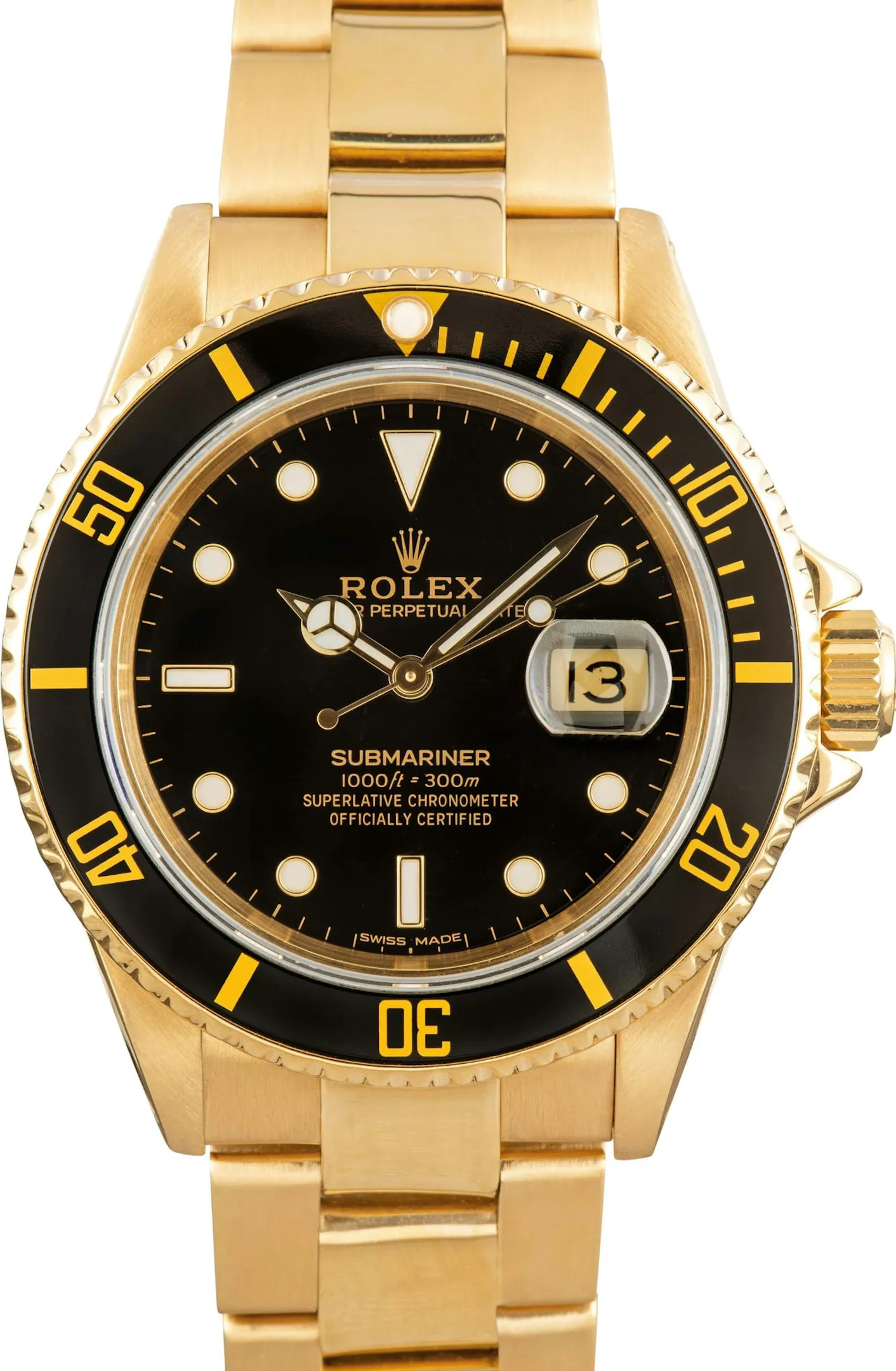 Rolex Submariner 16618 40mm Yellow gold Blue