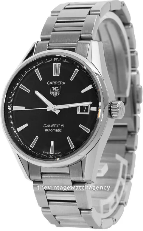 TAG Heuer Carrera Calibre 5 WAR211A.BA0782 39mm Stainless steel Black 1