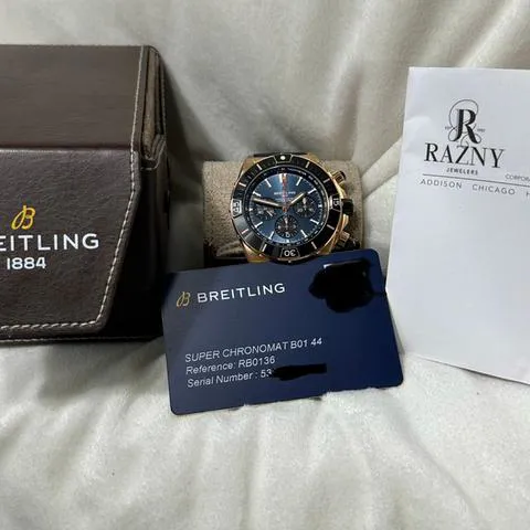 Breitling Chronomat RB01362A1C1S1 44mm Rose gold Blue 12