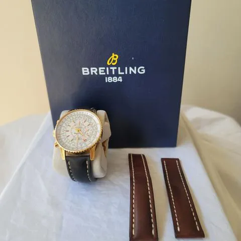 Breitling Montbrillant Datora H21330 43mm Yellow gold and 18k yellow gold Silver 1