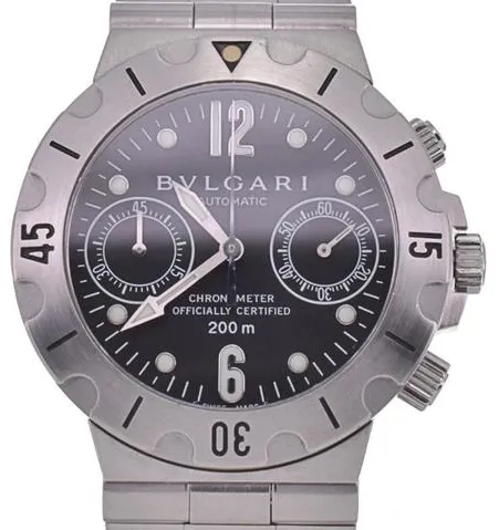 Bulgari Diagono SCB38S 38mm Stainless steel Black