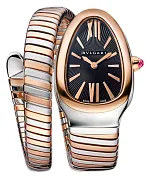 Bulgari Serpenti 102123 SP35BSPG.1T 35mm Rose gold and Stainless steel Black