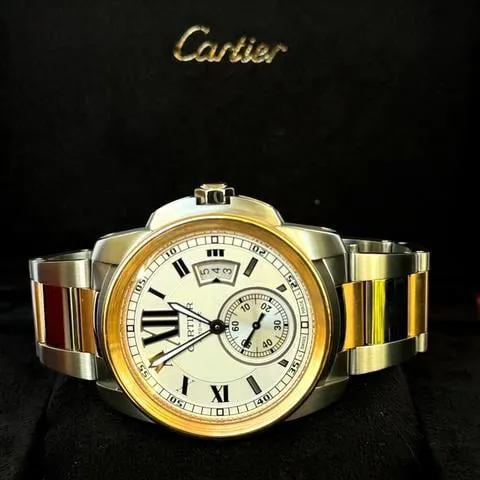 Cartier Calibre de Cartier W7100036 42mm Yellow gold and Stainless steel Silver