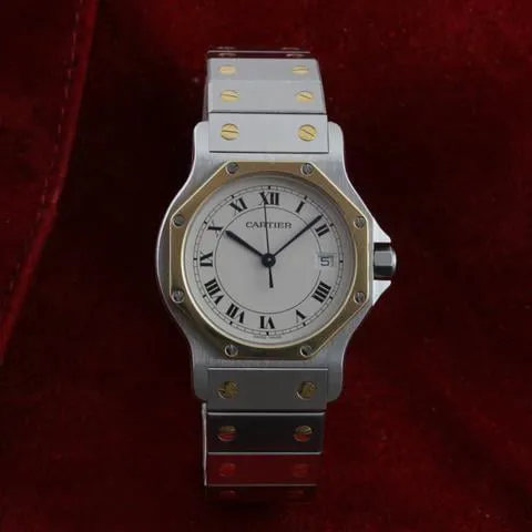 Cartier Santos 187902 30mm Yellow gold and Stainless steel White 1