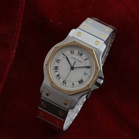 Cartier Santos 187902 30mm Yellow gold and Stainless steel White 2