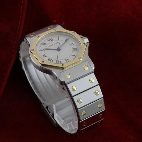 Cartier Santos 187902 30mm Yellow gold and Stainless steel White 4