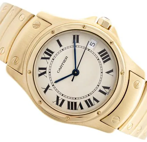 Cartier Santos 1900 1 36mm Yellow gold White