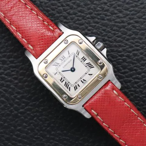 Cartier Santos Galbée 1567 24mm Yellow gold and Stainless steel White