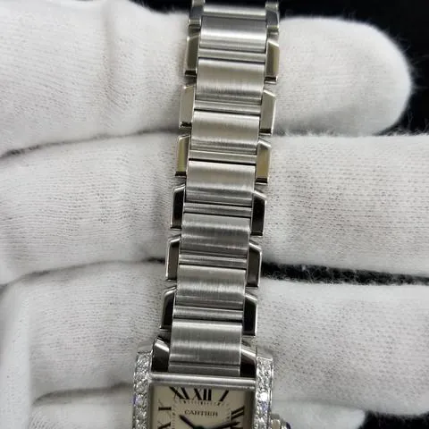 Cartier Tank Française W4TA0008 25mm Stainless steel White 9