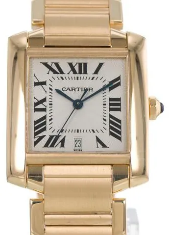 Cartier Tank Française W50001R2 1840 28mm Yellow gold Silver