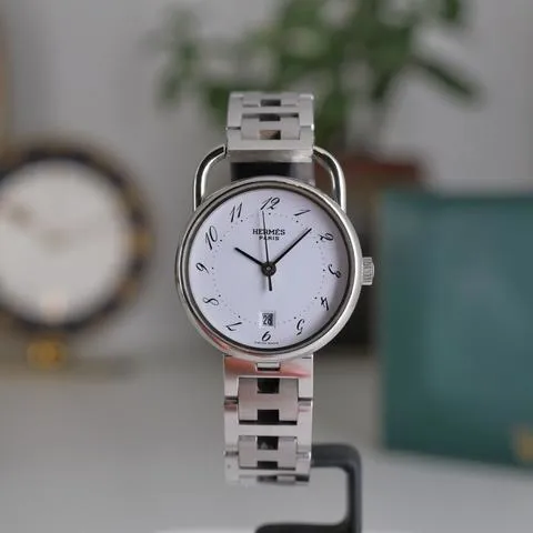 Hermès Arceau 24mm Stainless steel White