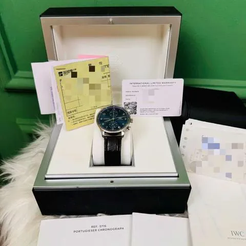 IWC Portuguese Chronograph IW371606 41mm Stainless steel Blue