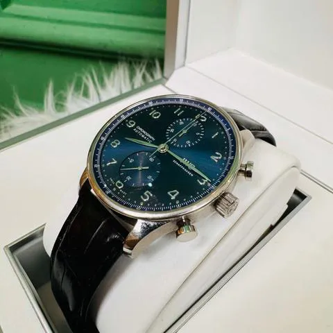 IWC Portuguese Chronograph IW371606 41mm Stainless steel Blue 1