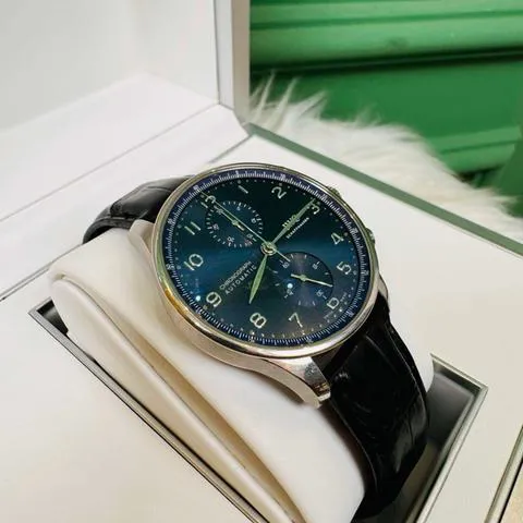 IWC Portuguese Chronograph IW371606 41mm Stainless steel Blue 2