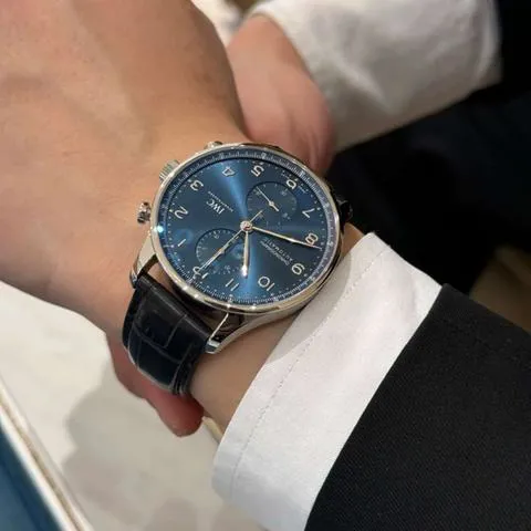 IWC Portuguese Chronograph IW371606 41mm Stainless steel Blue 3