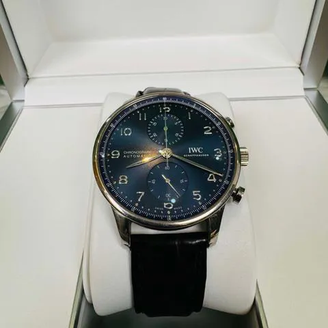 IWC Portuguese Chronograph IW371606 41mm Stainless steel Blue 4