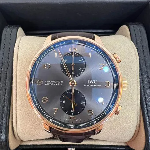 IWC Portuguese Chronograph IW371610 41mm Yellow gold Gray