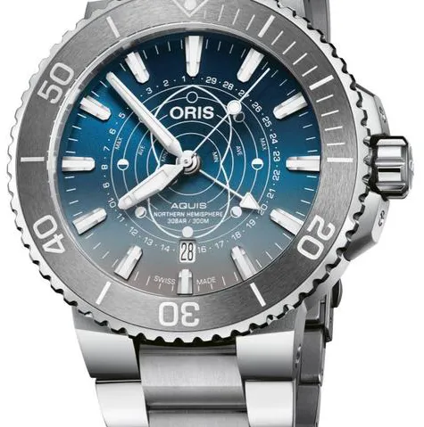 Oris Aquis 01 761 7765 4185-Set 43.5mm Stainless steel Blue