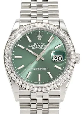 Rolex Datejust 36 126284RBR 36mm Yellow gold and Stainless steel Green