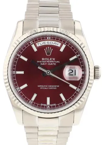 Rolex Day-Date 36 118239 36mm White gold Red