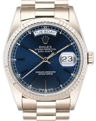 Rolex Day-Date 36 18239 36mm White gold Blue