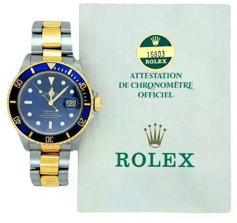 Rolex Submariner 16803 40mm Yellow gold and Stainless steel Blue 7