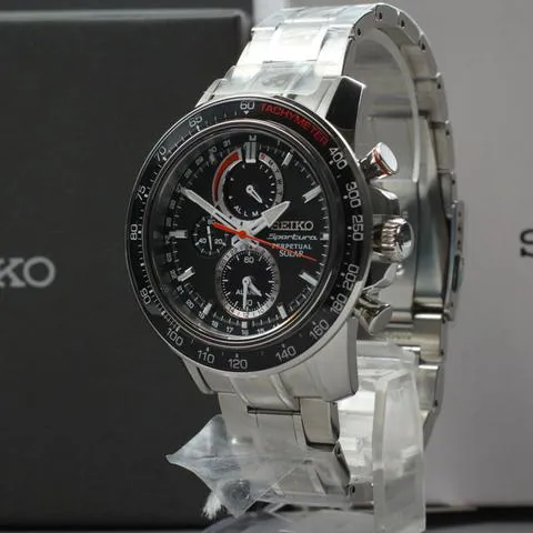 Seiko Sportura V198-0AA0 45mm Stainless steel Black