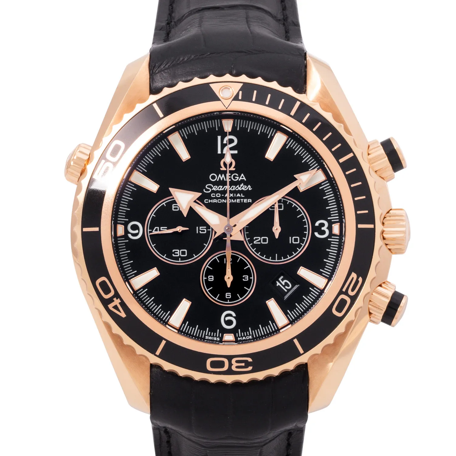 Omega Seamaster Planet Ocean 222.63.46.50.01.001 45.5mm 18k rose gold Black