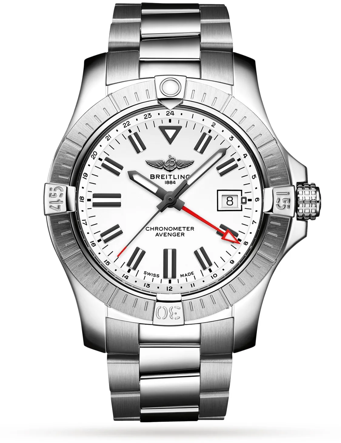 Breitling Avenger A32397101A1A1 43mm Stainless steel White